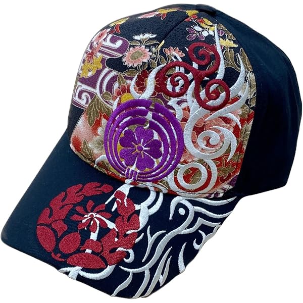 Amazon | 帽子 和柄 龍 桜 刺繍 キャップ メッシュ ちりめん